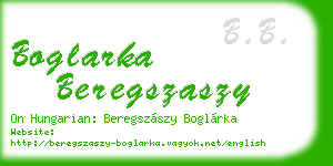 boglarka beregszaszy business card